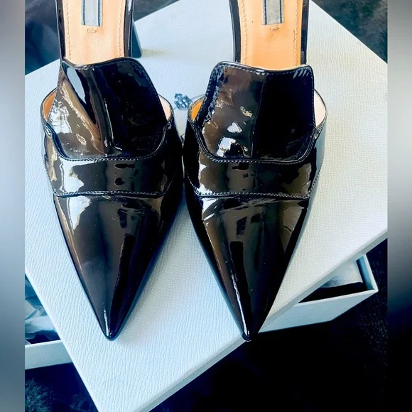 Prada Black Pointed Toe Heels - Picture 2 of 8